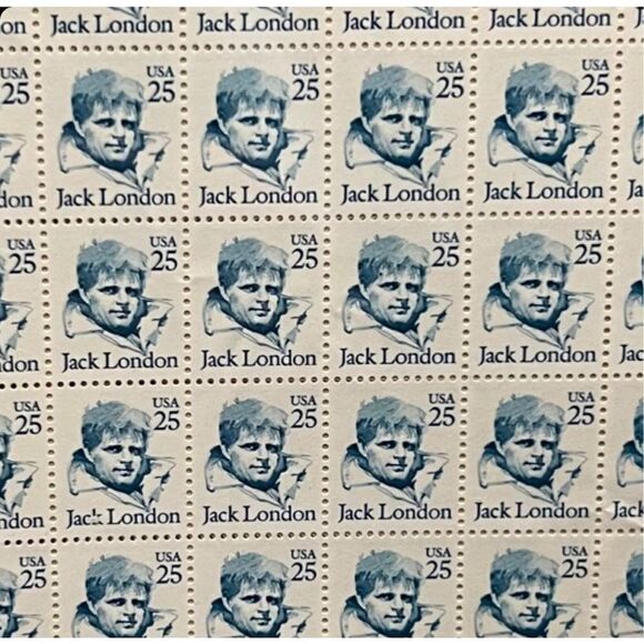 MNH JACK LONDON AUTHOR Sheet of 100 25c Stamps Scott #2182 - Picture 1 of 2